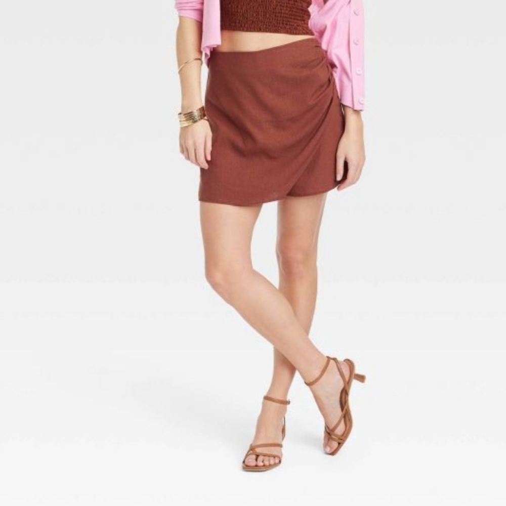 a new day Brown Linen Skort 17